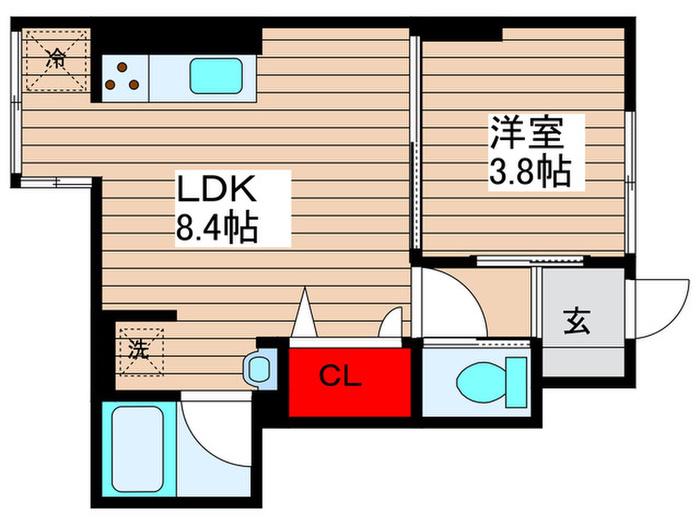セレスティア竹の塚(1LDK/1階)の間取り写真