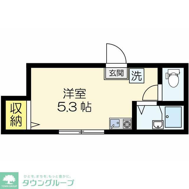 マーベラス小金井緑町I(ワンルーム/2階)の間取り写真