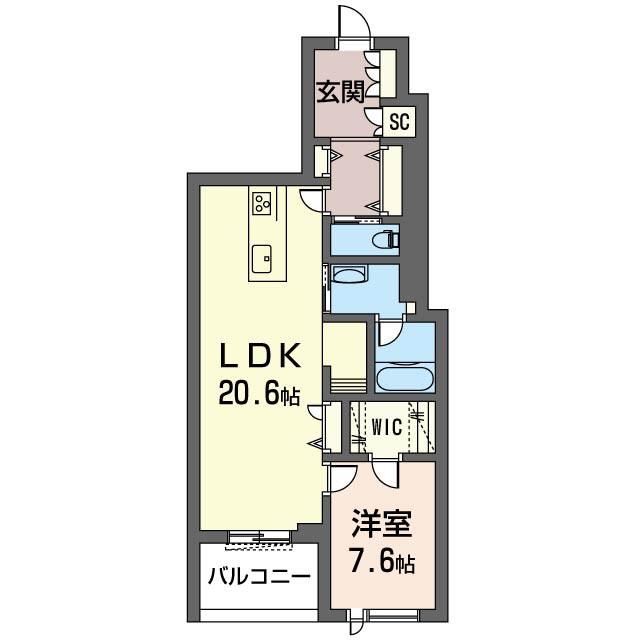 グラン アクシオン(1LDK/3階)の間取り写真