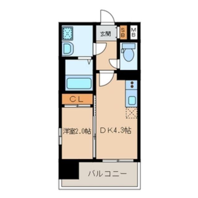 MODERN PALAZZO 大濠スクエア(1DK/11階)の間取り写真