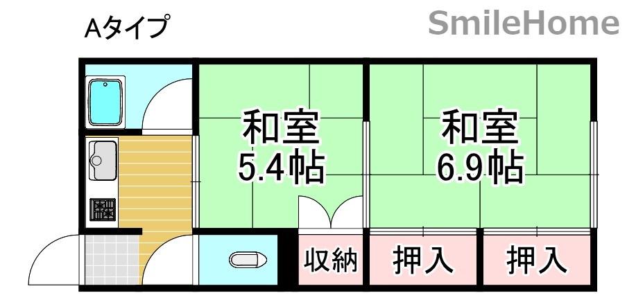 メゾン北加賀屋(2K/2階)の間取り写真