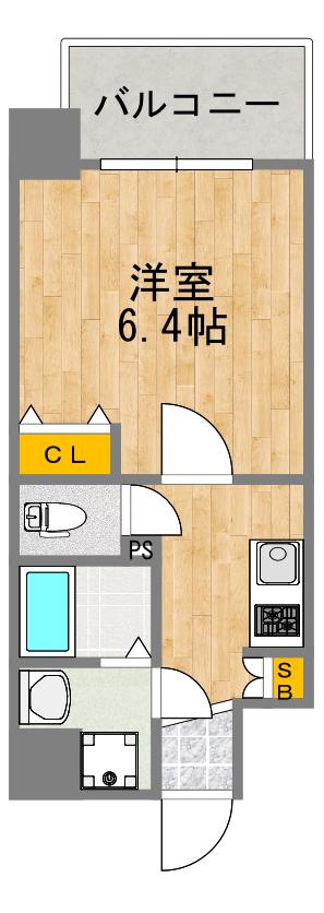 ジアコスモ九条シエル(1K/7階)の間取り写真