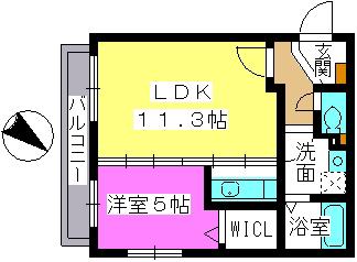 レスピーザIII(1LDK/3階)の間取り写真