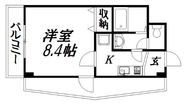 オリーブ(1K/2階)の間取り写真