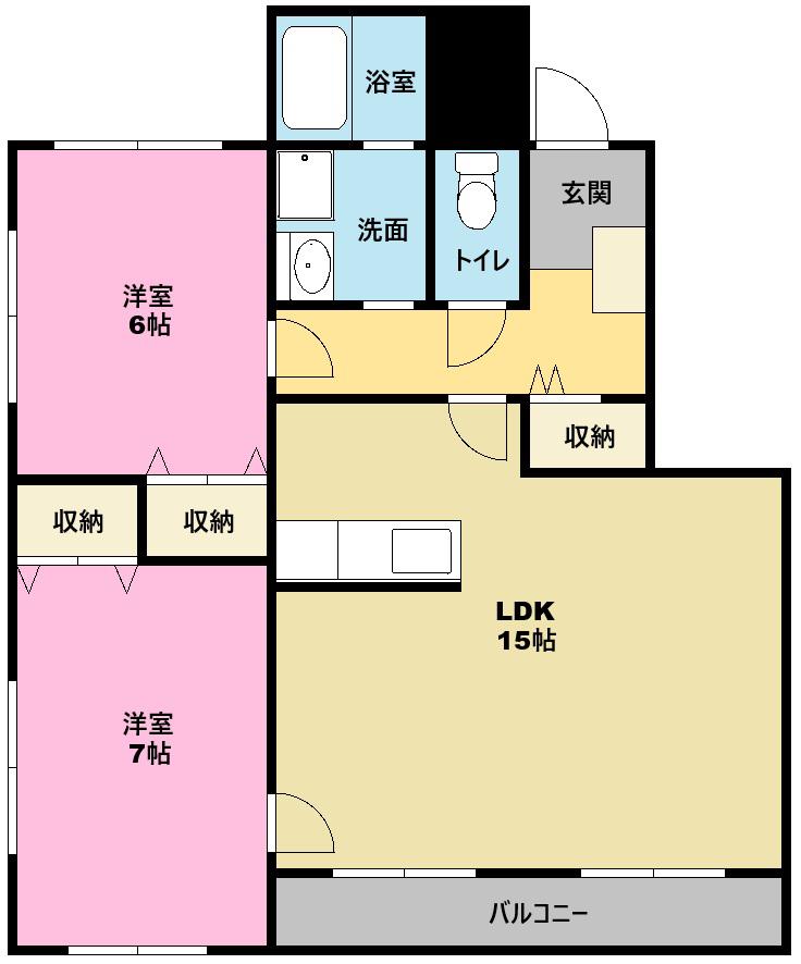 ベルツリー(2LDK/3階)の間取り写真