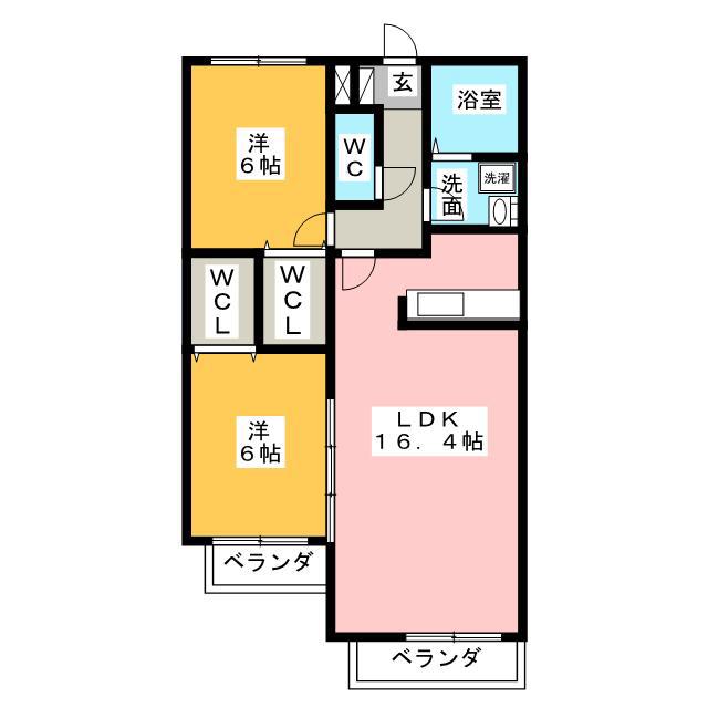 プロヴァンス桜島(2LDK/2階)の間取り写真