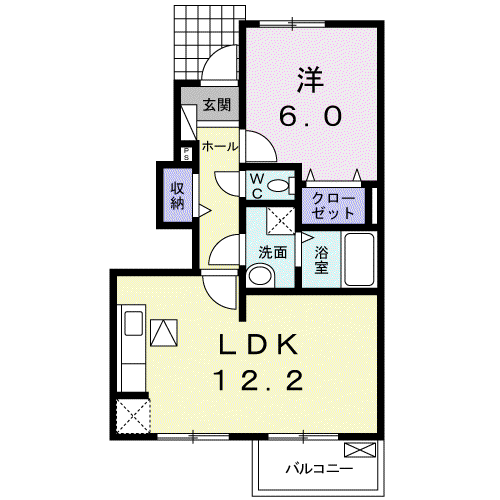 アバンツァート(1LDK/1階)の間取り写真