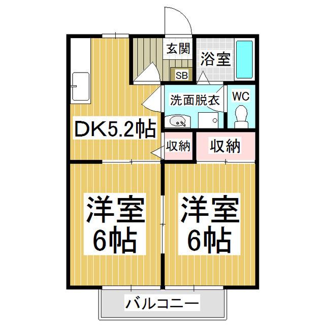 SUN PARK A(2DK/1階)の間取り写真