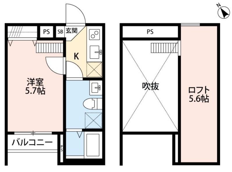 CIELO町田(1K/2階)の間取り写真