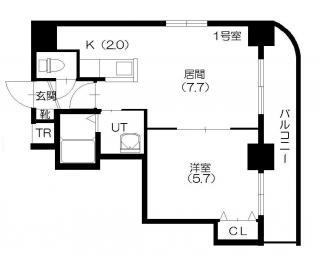 METRO SIDE(1LDK/2階)の間取り写真