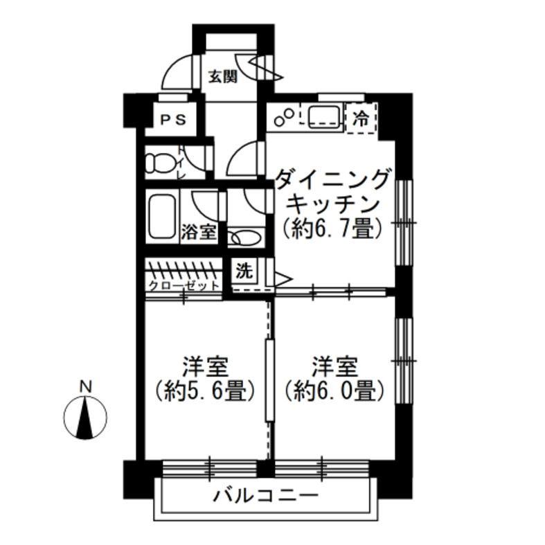 SOCIETY MORISHITA(2LDK/7階)の間取り写真