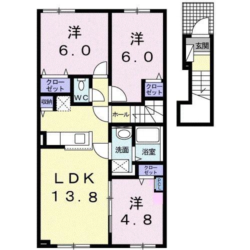 グランメゾン(3LDK/2階)の間取り写真