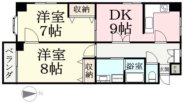 メゾン・ライラック(2DK/8階)の間取り写真