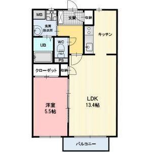 O.DOLLY(1LDK/1階)の間取り写真