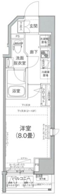 アイル西日暮里イースト(1K/6階)の間取り写真