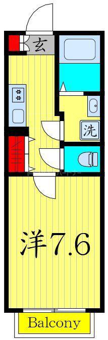 COZY COURT小竹(1K/2階)の間取り写真