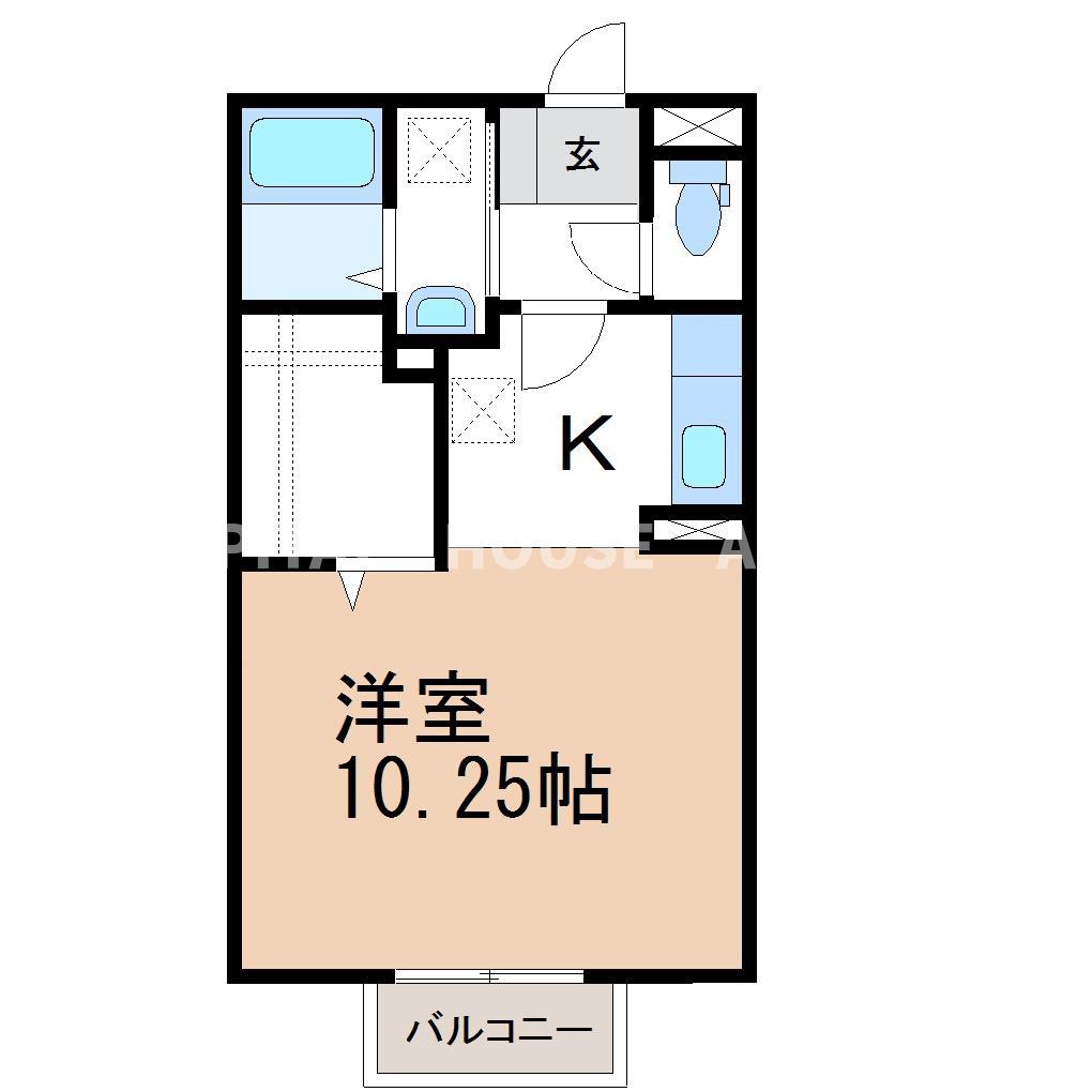 キャメルヒルA(1K/1階)の間取り写真