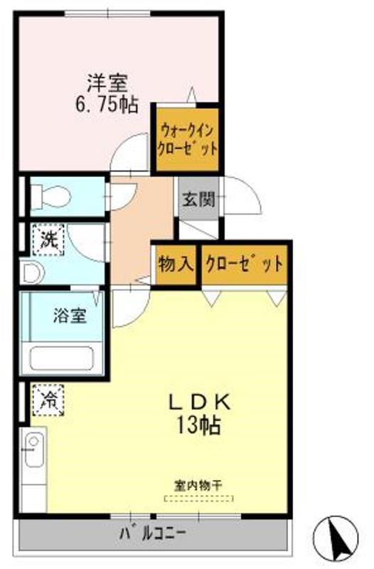 グレース雅(1LDK/2階)の間取り写真
