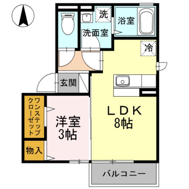 アルル新百合ヶ丘(1LDK/1階)の間取り写真