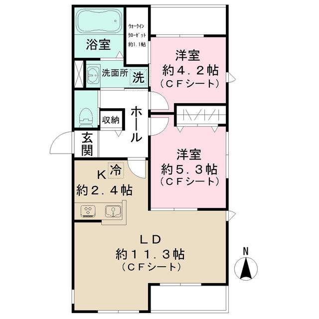 セリジェ 中野(2LDK/3階)の間取り写真