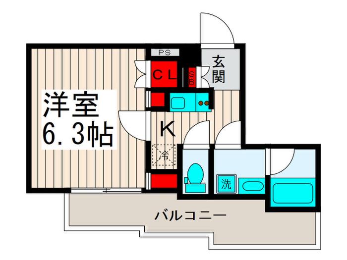JOUIR PARFAIT NISHIARAI(1K/5階)の間取り写真