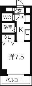 メゾンYMD(1K/6階)の間取り写真