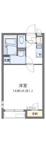 クレイノピノワール三津屋北(1K/2階)の間取り写真