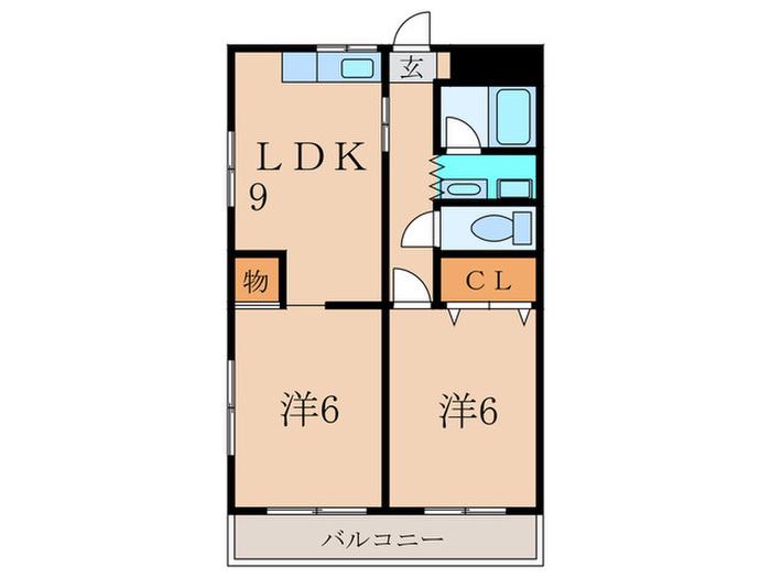 ミモダ武庫の里(2LDK/1階)の間取り写真