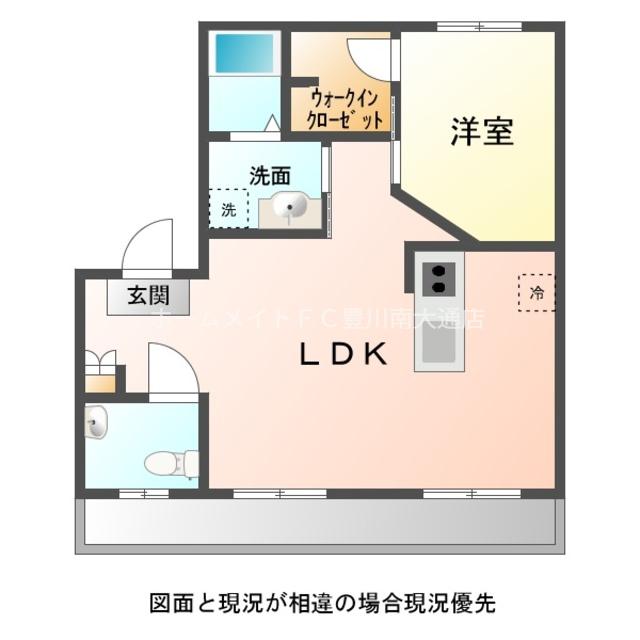 鈴木ハイツ(1LDK/2階)の間取り写真