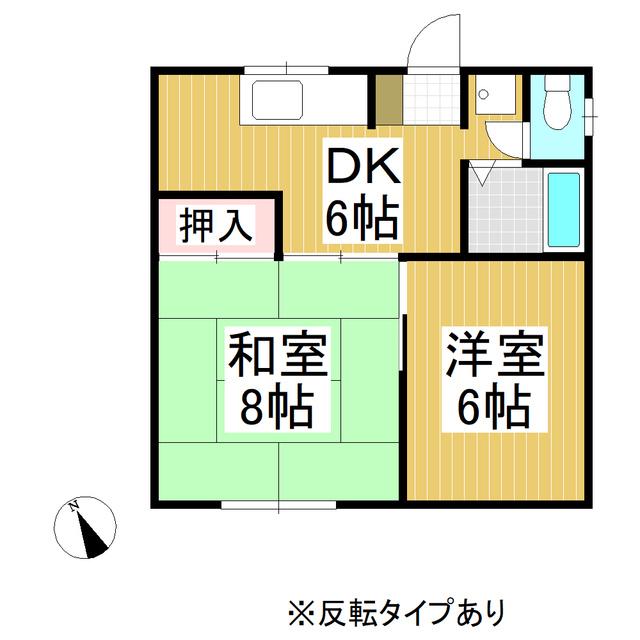 乙女パレス(2DK/1階)の間取り写真