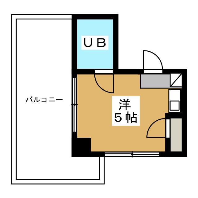 サンライズミタカ(ワンルーム/3階)の間取り写真