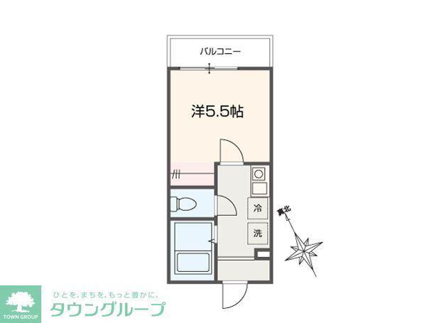 MELLAS市川(1K/3階)の間取り写真