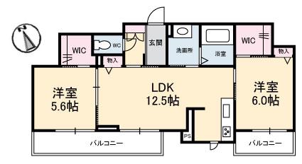 FORTUNA NAKASUJI(2LDK/3階)の間取り写真