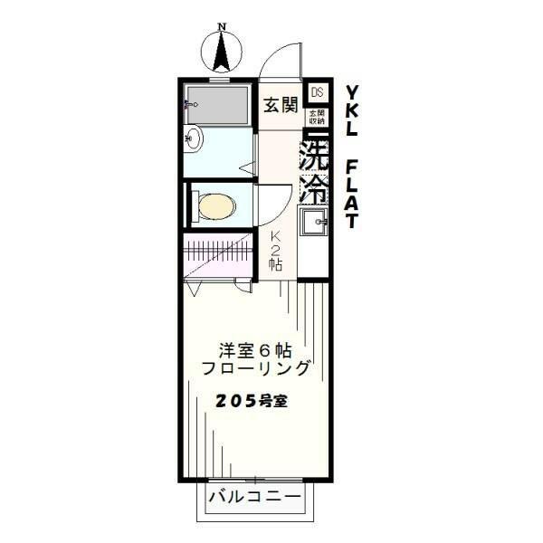 YKL FLAT(1K/2階)の間取り写真