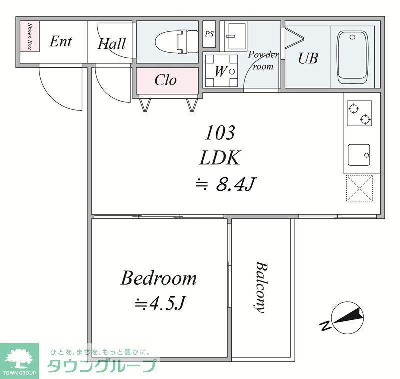 LUNA HILLS お花茶屋(1LDK/1階)の間取り写真