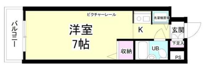 ジョイフル川崎弐番館(ワンルーム/4階)の間取り写真