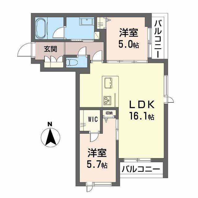 シャーメゾンミュゼ(2LDK/2階)の間取り写真