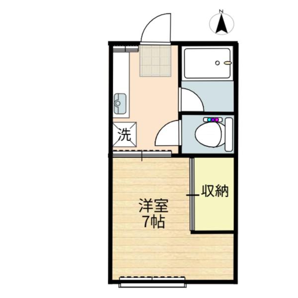 友コーポ(1K/2階)の間取り写真