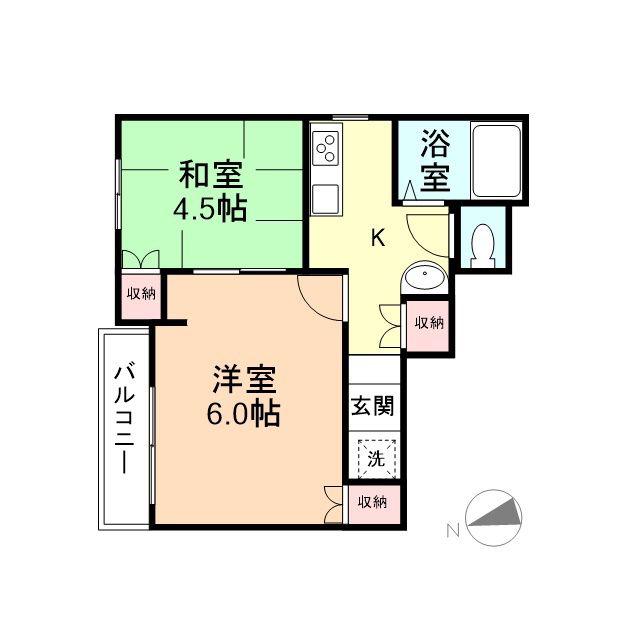 グレーシズ(2K/4階)の間取り写真