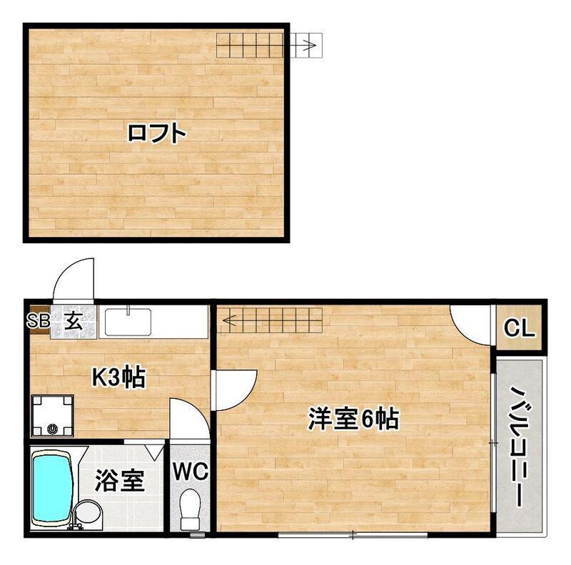 プラモンターニュ(1K/1階)の間取り写真
