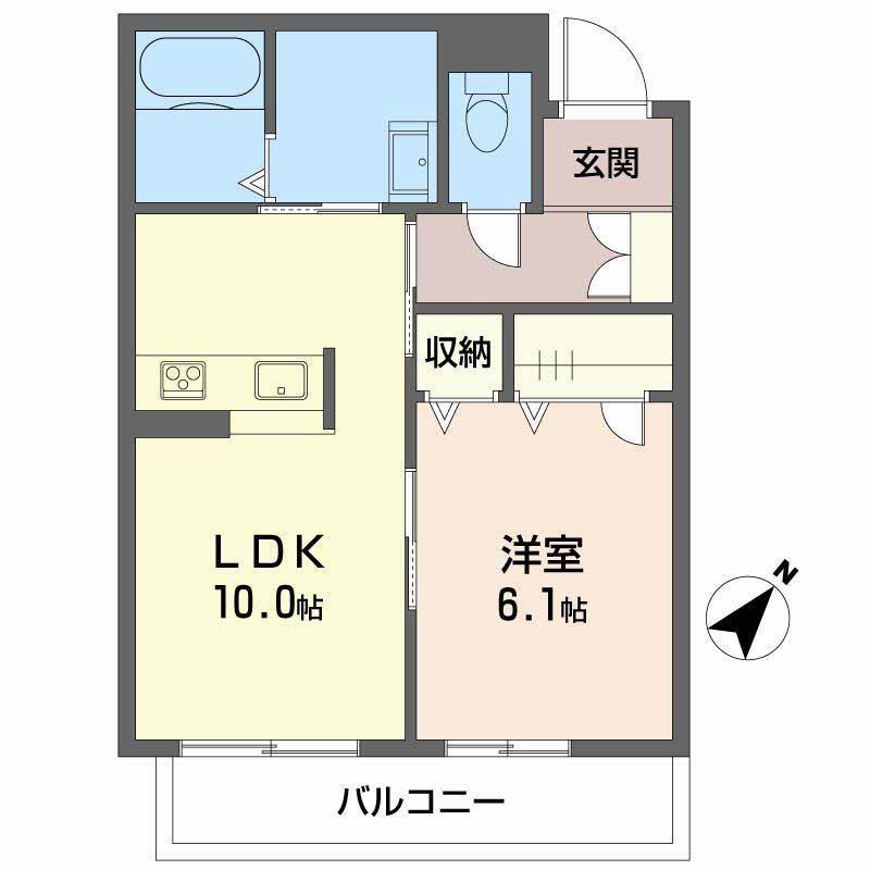 アドグランデ幸町(1LDK/3階)の間取り写真