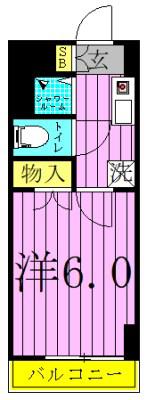 カームネスハイツ(1K/3階)の間取り写真