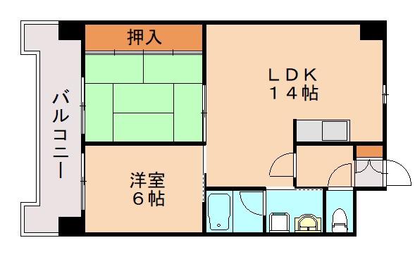 アルシュ北方(2LDK/6階)の間取り写真