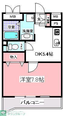 コンブリオ柏(1DK/2階)の間取り写真