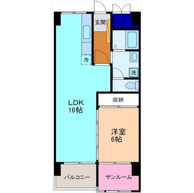 メイプルハイツ(1LDK/2階)の間取り写真