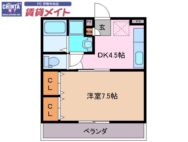 りんどう III(1DK/1階)の間取り写真