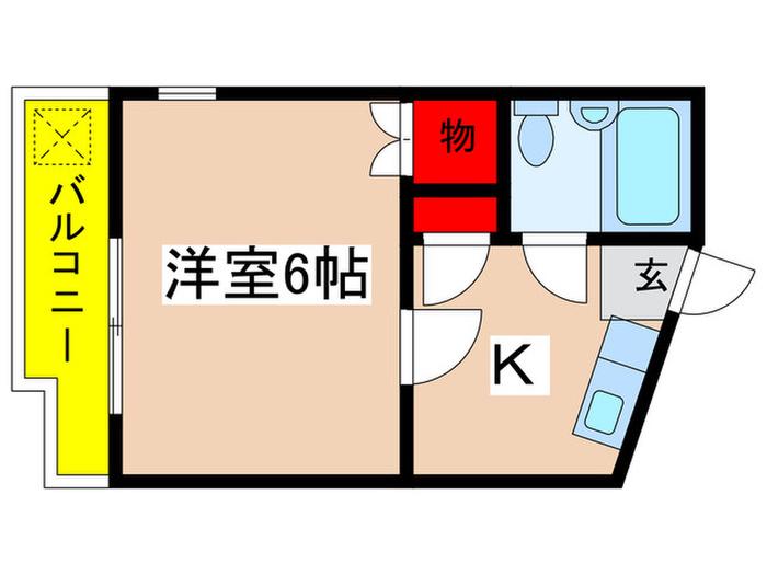 ノーブル新百合(1K/1階)の間取り写真