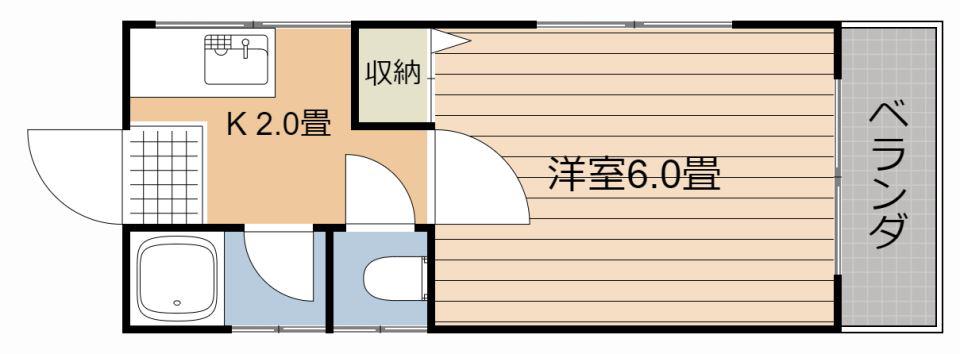 コーポエクセル(1K/3階)の間取り写真