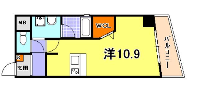 メゾンアイリス(ワンルーム/5階)の間取り写真