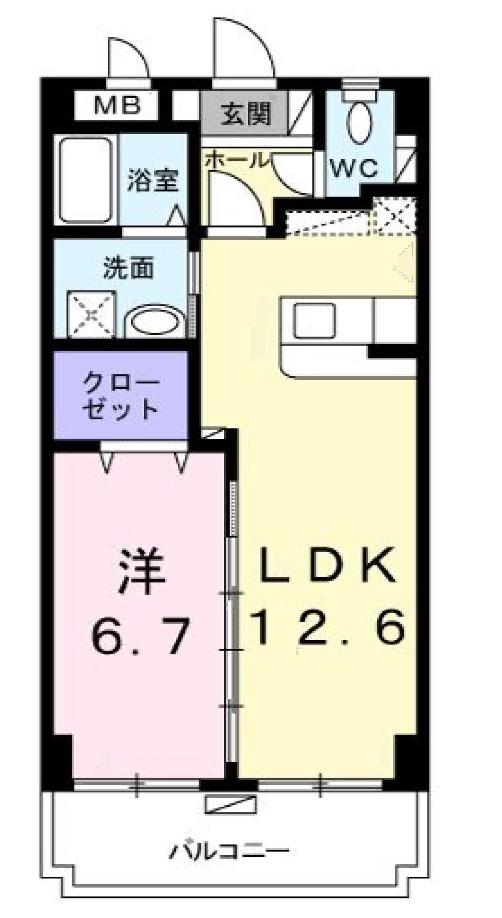 SUNFELIX(1LDK/3階)の間取り写真